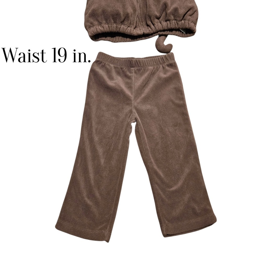 Carter's 24M Monkey Costume 2 Piece Brown Fleece Hoodie Pants Halloween - Picture 8 of 13